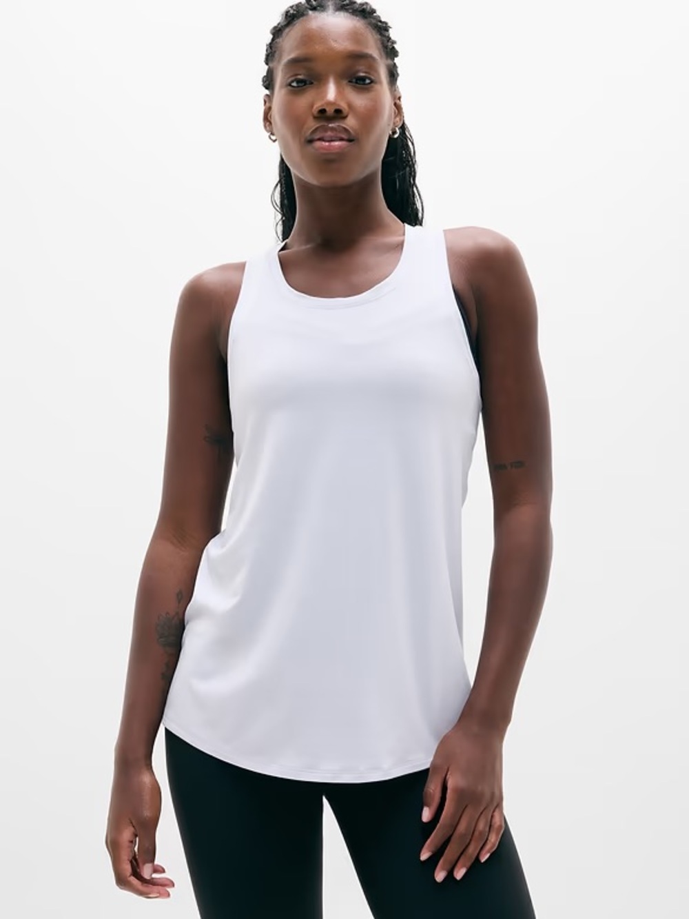 Athleta White Racerback Performance Tank